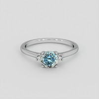0.88 Ct. Bluish Green Sapphire Ring, 14K White Gold 1
