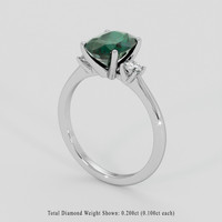 2.22 Ct. Bluish Green Sapphire Ring, 14K White Gold 2