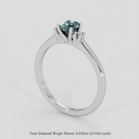 0.46 Ct. Greenish Blue Sapphire Ring, 14K White Gold 2