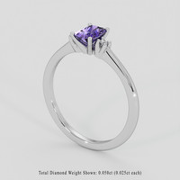 1.05 Ct. Purple Sapphire Ring, 14K White Gold 2