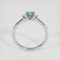 0.70 Ct. Bluish Green Sapphire Ring, 14K White Gold 3