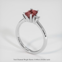 1.00 Ct. Reddish Pink Sapphire Ring, 14K White Gold 2