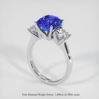 3.24 Ct. Sapphire Ring, 18K White Gold 2