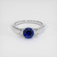 1.29 Ct. Blue Sapphire Ring, 18K White Gold 1