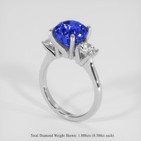 5.34 Ct. Blue Sapphire Ring, 18K White Gold 2