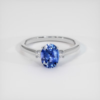1.98 Ct. Blue Sapphire Ring, 18K White Gold 1