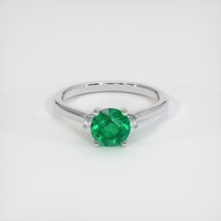 0.90 Ct. Emerald Ring, 18K White Gold 1