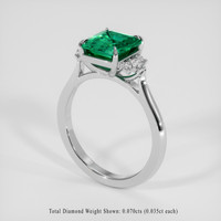 2.02 Ct. Emerald Ring, 18K White Gold 2