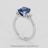 3.00 Ct. Color Change Spinel Ring, 18K White Gold 2