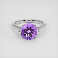 2.30 Ct. Purple Amethyst Ring, 18K White Gold 1