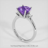 2.30 Ct. Purple Amethyst Ring, 18K White Gold 2