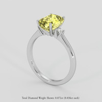 3.05 Ct. Yellow Sapphire Ring, 18K White Gold 2