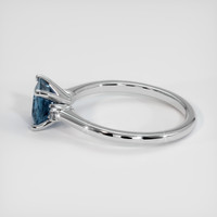 1.25 Ct. Greenish Blue Sapphire Ring, 18K White Gold 4