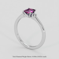 1.00 Ct. Purple Sapphire Ring, 18K White Gold 2