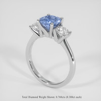 1.41 Ct. Blue Sapphire Ring, 18K White Gold 2