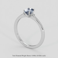 1.17 Ct. Blue Sapphire Ring, 18K White Gold 2