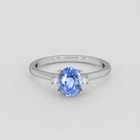 1.39 Ct. Blue Sapphire Ring, 18K White Gold 1