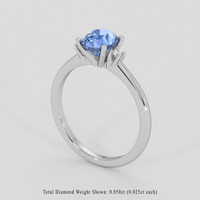 1.39 Ct. Blue Sapphire Ring, 18K White Gold 2