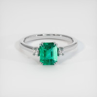 1.05 Ct. Emerald Ring, 18K White Gold 1