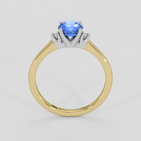 1.00 Ct. Blue Sapphire Ring, 14K White & Yellow 3