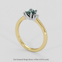 0.57 Ct. Bluish Green Sapphire Ring, 14K White & Yellow 2