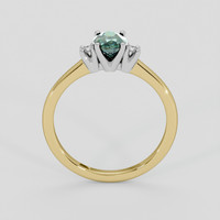 0.57 Ct. Bluish Green Sapphire Ring, 14K White & Yellow 3