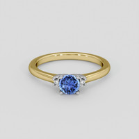 0.59 Ct. Blue Sapphire Ring, 14K White & Yellow 1