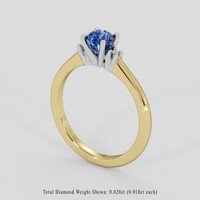 0.59 Ct. Blue Sapphire Ring, 14K White & Yellow 2