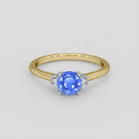 1.00 Ct. Blue Sapphire Ring, 18K White & Yellow 1
