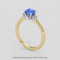 1.00 Ct. Blue Sapphire Ring, 18K White & Yellow 2