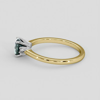 0.57 Ct. Bluish Green Sapphire Ring, 18K White & Yellow 4