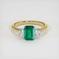 1.23 Ct. Emerald Ring, 18K White & Yellow 1