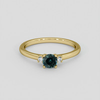 0.56 Ct. Greenish Blue Sapphire Ring, 10K Yellow Gold 1