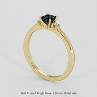 0.56 Ct. Greenish Blue Sapphire Ring, 10K Yellow Gold 2
