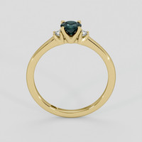 0.56 Ct. Greenish Blue Sapphire Ring, 10K Yellow Gold 3