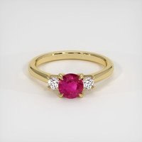 0.84 Ct. Pinkish Red Ruby Ring, 10K Yellow Gold 1