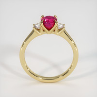 0.84 Ct. Pinkish Red Ruby Ring, 10K Yellow Gold 3