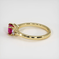 0.84 Ct. Pinkish Red Ruby Ring, 10K Yellow Gold 4