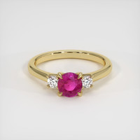 0.70 Ct. Pinkish Red Ruby Ring, 10K Yellow Gold 1