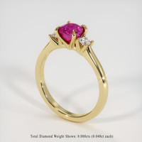 0.70 Ct. Pinkish Red Ruby Ring, 10K Yellow Gold 2