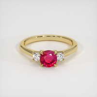 0.75 Ct. Pinkish Red Ruby Ring, 10K Yellow Gold 1