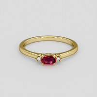0.38 Ct. Ruby Ring, 10K Yellow Gold 1