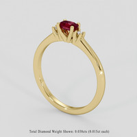 0.38 Ct. Ruby Ring, 10K Yellow Gold 2