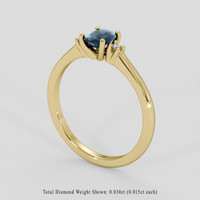 0.48 Ct. Bluish Green Sapphire Ring, 10K Yellow Gold 2