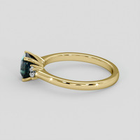 1.09 Ct. Bluish Green Sapphire Ring, 10K Yellow Gold 4