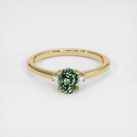 0.88 Ct. Green Sapphire Ring, 10K Yellow Gold 1