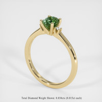 0.88 Ct. Green Sapphire Ring, 10K Yellow Gold 2