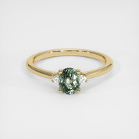 0.77 Ct. Green Sapphire Ring, 10K Yellow Gold 1