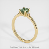 0.77 Ct. Green Sapphire Ring, 10K Yellow Gold 2
