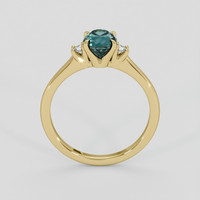 1.09 Ct. Greenish Blue Sapphire Ring, 10K Yellow Gold 3